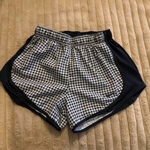 Nike Black and White Gingham Athletic Shorts